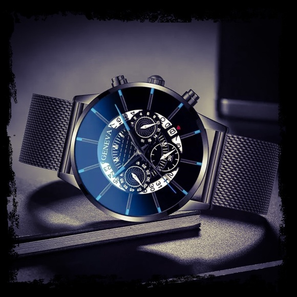 ๐ Geneva Stainless Steel Calendar Quartz Watch - Picture 4 of 8